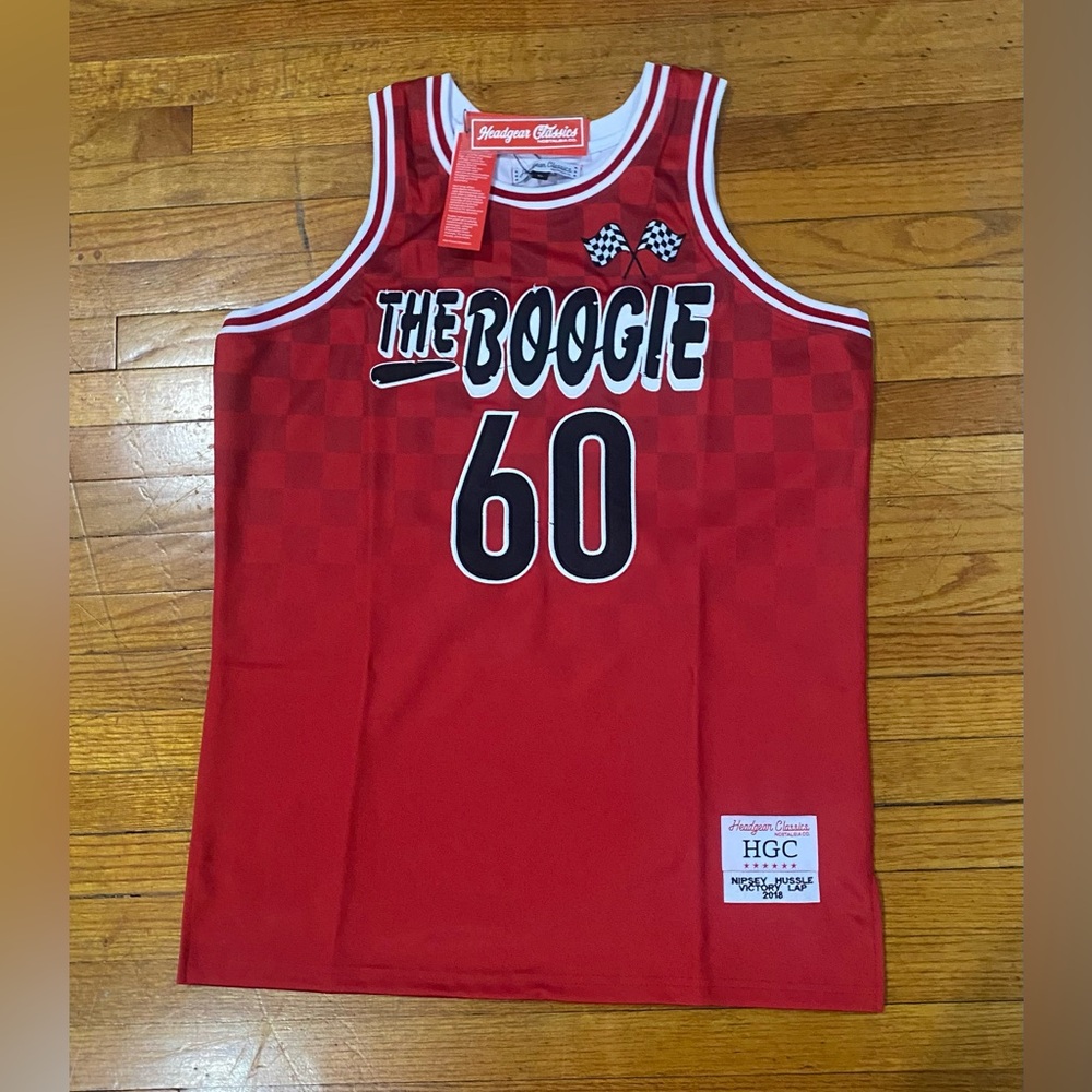 Nipsey Hussle Men's Headgear Classics Boogie Embroidered Basketball Jersey XL